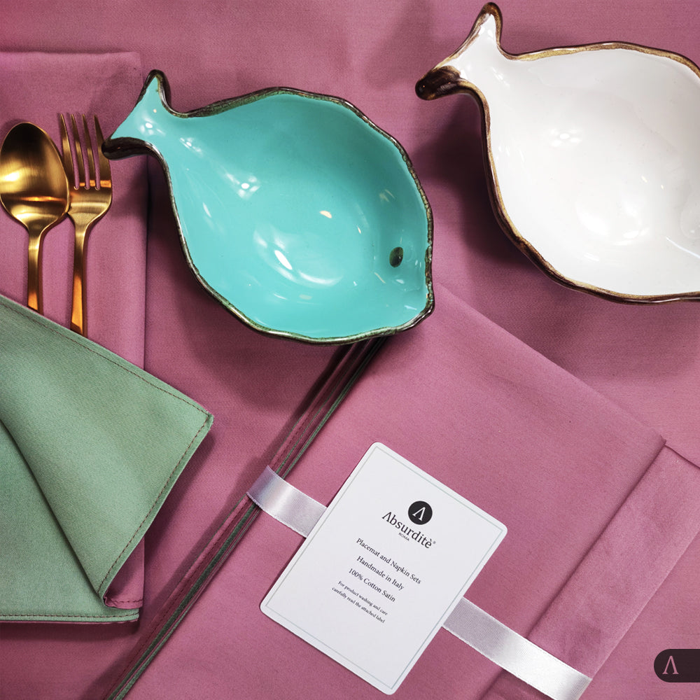SET AMERICANA & TOVAGLIOLO Collezione Blossom (Rosa & Verde)