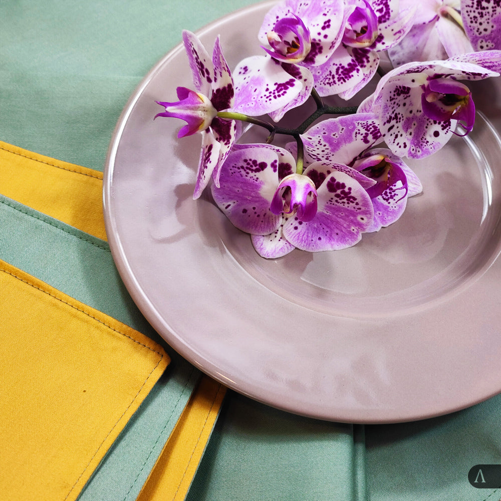 SET AMERICANA & TOVAGLIOLO Collezione Blossom (Verde & Giallo)