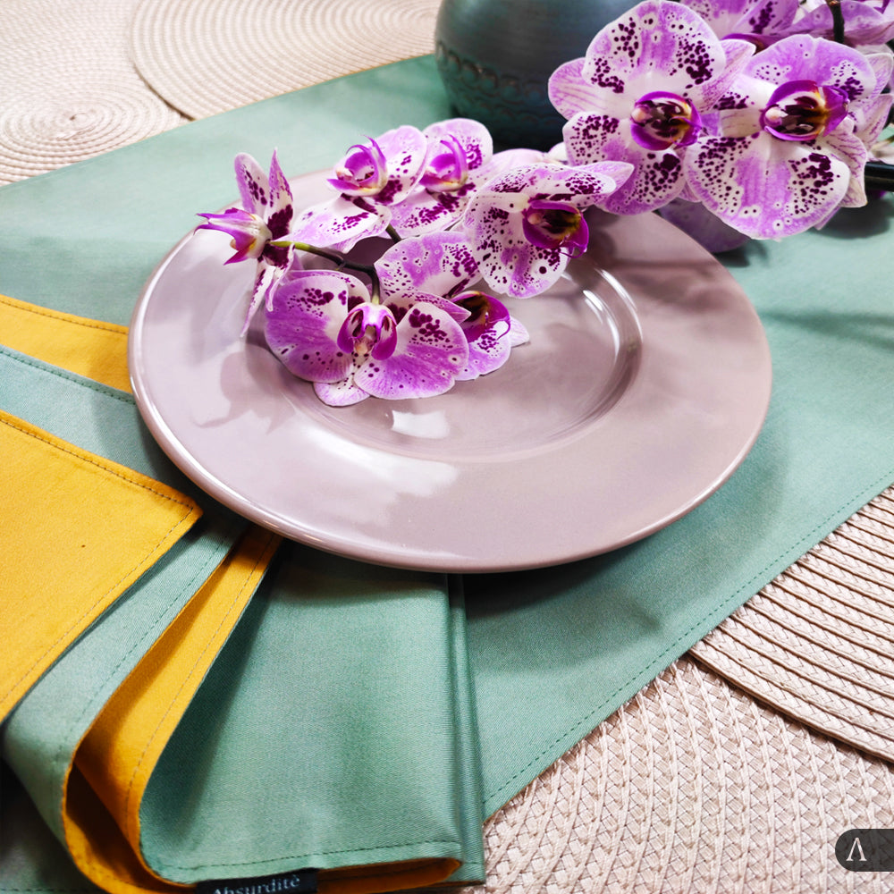 SET AMERICANA & TOVAGLIOLO Collezione Blossom (Verde & Giallo)
