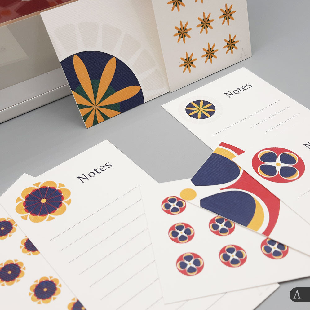 SET CARTE GRAFICHE Graphic Flowers (effetto vintage)
